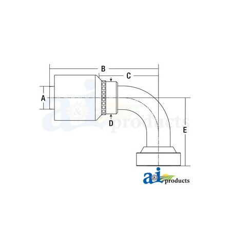 A & I Products HW-CAT Caterpillar Flange Head - 90 Degree Elbow 7 x4 x3 A-CAT90-16-16-W